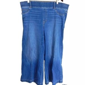 Spanx Petite Seamed Front Wide Leg Pull on Jeans